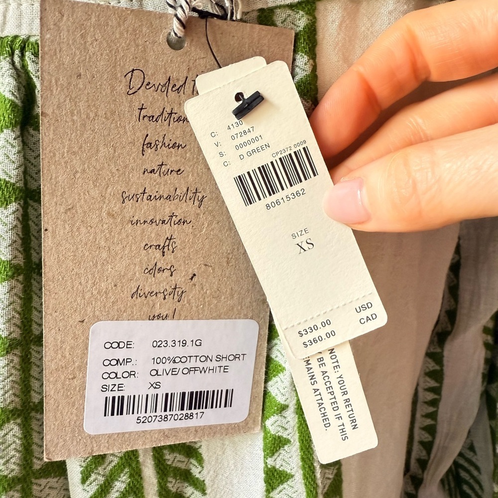NWT Devotion TWINS Ella Green and White Bell Sleeve - Picture 4 of 5